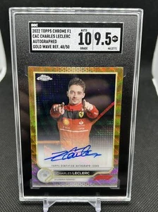 2022 Topps Chrome F1 #CAC-CL CHARLES LECLERC Gold Wave Auto /50 SGC 9.5/10 Auto - Picture 1 of 2
