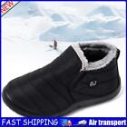 Waterproof Winter Shoes Men Women Plush Warm Snow Ankle Boots Slip On (Black 35)