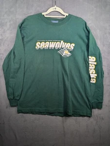 Camisa University Alaska Anchorage Para Hombres XL Verde Manga Larga Lobos Marinos De Colección - Imagen 1 de 12