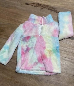Girls Boutique Tie Dye Sherpa Size 4 Pullover Jacket - Picture 1 of 5