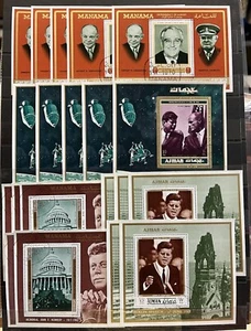 15x Eisenhower/ Churchill / Kennedy - Manama - Ajman   - stamps - CTO - CB4 - Picture 1 of 1
