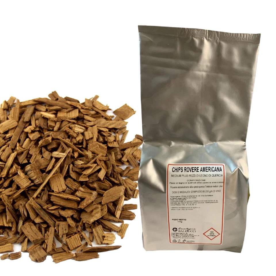 ENARTIS Kg.1 chips di rovere americano tostatura medio alta affinamento vino e grappa