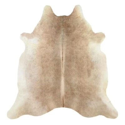 正品 牛皮地毯 天然头发 BEIGE 6X6 英尺 牛皮 隐藏 皮肤 棕色 — 第 1/3 张图片