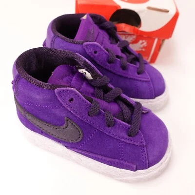 Nike Blazer Mid Vintage Niño Zapato Talla 4.5c Púrpura 549551-502 Nuevo Foto 1 de 4