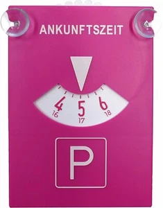 Parkscheibe Pink mit Sauger - Bild 1 von 1