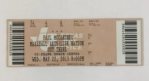 2013 Paul McCartney Full Used Concert Ticket  Austin Texas Frank Erwin Center - Picture 1 of 4