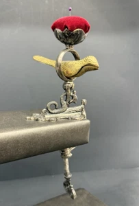 Antique Rare Original 1800’s-19th Century Sewing Bird Work Holder W/Pin Cushion - Picture 1 of 24