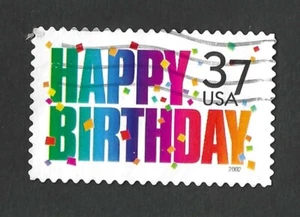 U.S.  Stamp - Scott # 3695 -- 2002 -- 37¢ -- Happy Birthday - Picture 1 of 1