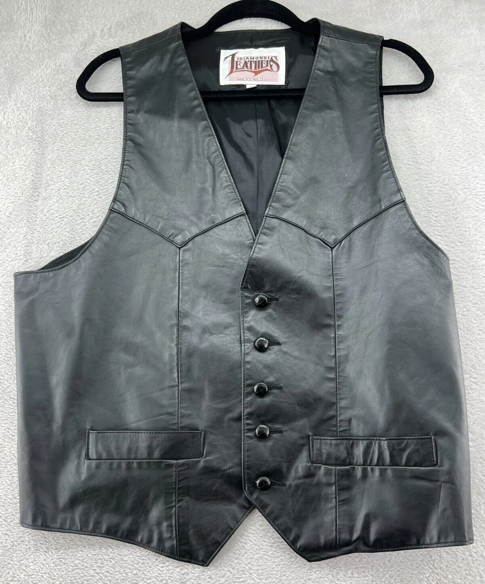 Diamond Leather Outer Shell Vests for Men for Sale | Shop New
