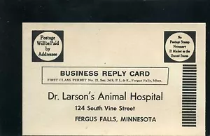 ANIMAL HOSPITAL,- DR. LARSONS FERGUS FALLS, MINNESOT U.S. 50s - Picture 1 of 2