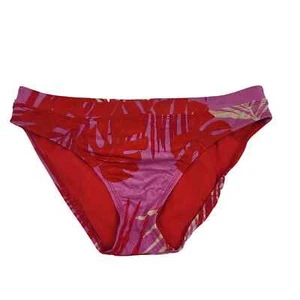 Athena Women's Pink/Red Leaf Bikini Bottoms 8 - Picture 1 of 6