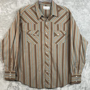 Wrangler Men's Snap Long Sleeve Shirt XL/XG/TG Multicolor Sripped - Picture 1 of 9