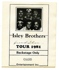 Vintage 1981 Isley Brothers Tour Original Backstage Pass Aufkleber Grand Slam - Bild 1 von 1