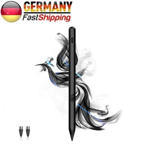 Aktiver Universal-kapazitiver Stift-Touchscreen-Stylus Schwarz + 2 Stifte NEU - Bild 1 von 9