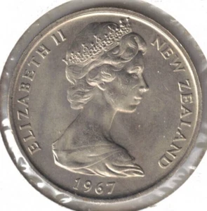 1967 Neuseeland Stempelglanz 20 Cent QEII & Kiwi Vogel Münze! - Bild 1 von 2