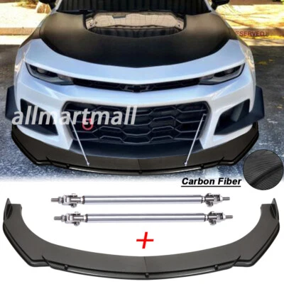 Удилища стойки разветвители кромок переднего бампера автомобиля из углеродного волокна для Chevrolet Chevy Camaro - Изображение 1 из 4