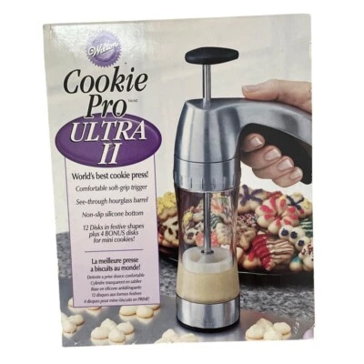 Wilton Cookie Press Cookie Pro Ultra II Nuevo en Caja con 12 Discos y 4 Mini Bonus Foto 1 de 4