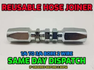 Montaje de manguera hidráulica reutilizable/inserto reparación ensamblador reparador BSP R2T 2SN 2 cables - Imagen 1 de 3