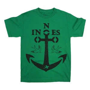 INNES MENS SKATE ANCHOR LOGO T SHIRT GREEN - Picture 1 of 1