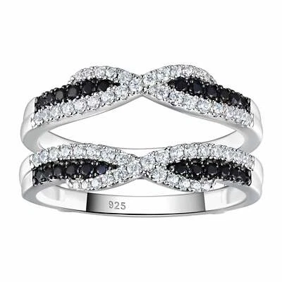 Black and White Ring Jacket Wrap Guard for Engagement Rings Her Wedding Bands - Image 1 of 4