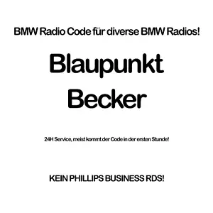 BMW Radio Code Blaupunkt Becker (Reverse RDS, Business CD usw.) - Bild 1 von 1