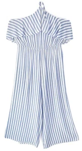 ValleyGirl Striped Off-The-Shoulder Halter Neck Jumpsuit | Size S | Excellent - Picture 1 of 3