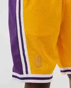 Pantaloncini Mitchell & Ness Lakers 1997 KOBE Ceballos Fisher ORO LOGO NBA SWINGMAN - Foto 1 di 33