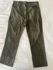 Levis Vintage Corduroy Pants Green Mens 36X30 Loose Fit Orange Lable Mea 35X30 V - Picture 1 of 8