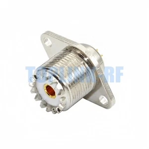 2x UHF SO-239 Female Jack 2 Hole Panel Flange Mount Solder Cup RF Coax Connector - Photo 1/4