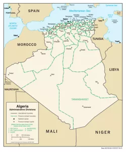 Algeria Political Administrative Province Map Country Nation Poster Print XL - Picture 1 of 1