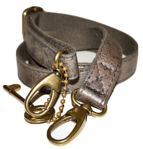 FOSSIL Silver Wash Beige-Gray Distressed Leather & Cotton 48" Replacement Strap - Picture 1 of 7