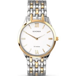 Sekonda Classic White Dial Two-Tone Stainless Steel Bracelet Gents Watch 3449 - Picture 1 of 2