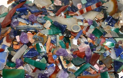 MARKENLOS Edelstein Abschnitte Mineral Rohstein Mix ca. 3000 gr