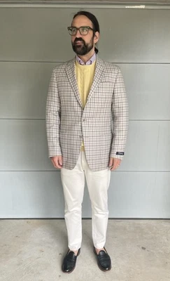 Coppley Men’s NWT Soft Grey &Cream Check Sports Jacket 42L Made In Canada 3/2 - Image 1 of 4