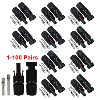4/8/20 Pairs For MC-4 Connectors Solar Panel 30A Line Plug Socket Male Female - Imagen 1 de 4