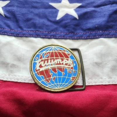 RARO Vintage Años 70 Triumph Motocicleta Globo Logo Latón Hebilla Cinturón Motociclista Foto 1 de 4