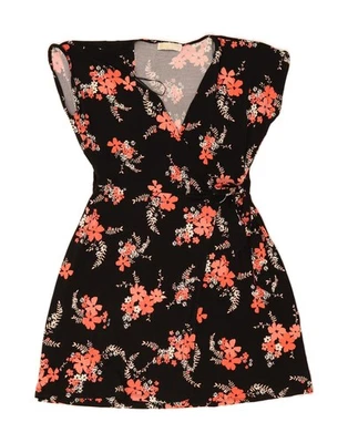 Vestido envolvente MICHAEL KORS para mujer Reino Unido 18 XL negro floral poliéster DO05 Foto 1 de 3