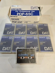Sony Sellado PDP 65c Cintas DAT Cassettes Caja de 8 con Limpieza DT10CL Cassette - Imagen 1 de 9