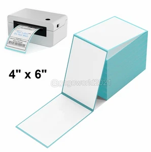500-2000 4"x6" Fanfold Direct Thermal Shipping Labels for Zebra & Rollo Printers - Picture 1 of 9