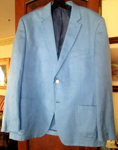 Ralph Lauren Blazer "Lauren" Seide-Leinen-Mischung Puderblau / 46R - Bild 1 von 4