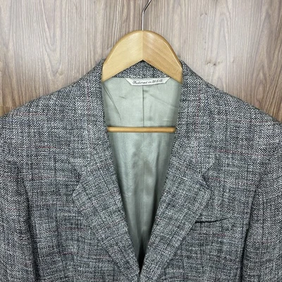Stafford Sport Coat Mens 38R Gray Multicolor Check Silk USA Made Two Buttons - Image 1 of 4