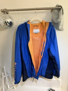 Columbia Boys Rain Jacket, Windbreaker, Medium, Blue, Lightweight Zip Front Hood - Picture 1 of 3