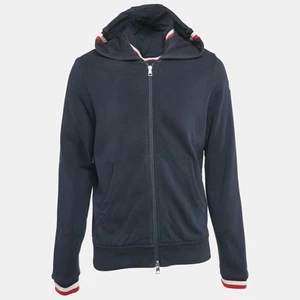 Moncler Navy Blue Cotton Zip-Up Hoodie M - Picture 1 of 7