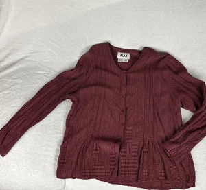 Camisa de guinga FLAX Engelhart talla mediana acetato de rayón borgoña - Imagen 1 de 6