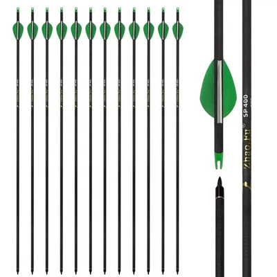 Zhao.Fu 29 Inch Carbon Arrow Practice Hunting Arrows Spine 400 with Removable... - Image 1 of 4