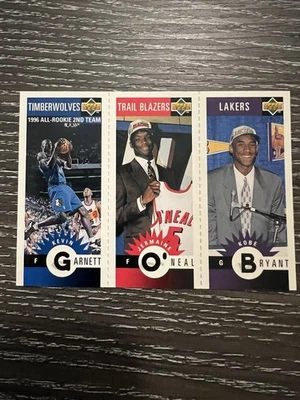 1996-97 UD Collectors Choice Kobe Bryant Garnett Oneal Rookie RC Lakers  - Image 1 of 2