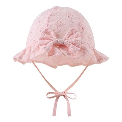 Summer Baby Hats for Girls Cotton Infant Sun 0-3 Months Pink Six Flowers-hollow - Image 1 of 4