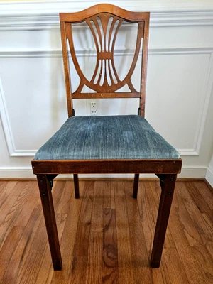 Vtg LEG-O-MATIC Airstream RV Travel Trailer Folding Wood Chair Style 131 - Image 1 of 4