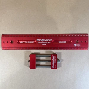 Pájaros carpinteros 12” 1 ft. Regla de carpintería con regla de parada 2 reglas cortes repetitivos rojo - Imagen 1 de 6
