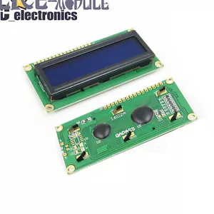 Modulo Display LCD 1602 LCM Blu Luce Nera Personaggio 16x2 HD44780 5V B2AM - Foto 1 di 8